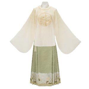 Women Fall/spring Chinese Hanfu Style Dress Top+ Coat + MaMian skirt
